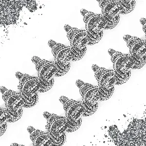 Galão Passamanaria Ref:Galao-100 Cor-Prata 25mm Com 20mt