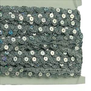 Galão Passamanaria Ref:Galao-54 Cor-300- Prata 10mm Com 20mt