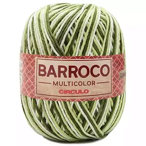 Barbante Barroco Multicolor 200g Cor-9391- Babosa Mescla Verde Escuro