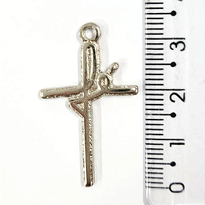 Pingente Cruz Fundição Cor-Níquel Unidade Ref 2930