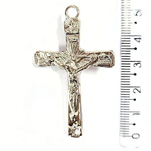 Pingente Cruz Fundição Cor-Níquel Unidade Ref 2929