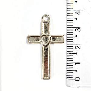 Pingente Cruz Fundição Cor-Níquel Unidade Ref 2937
