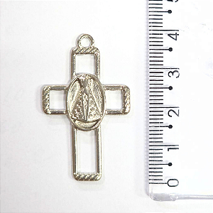 Pingente Cruz Fundição Com Dois Lados Cor-Níquel Unidade Ref 2940