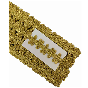 Passamanaria Metalizada 7851 18mm Cor 23- Ouro 10 Metros