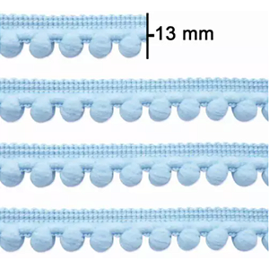 Fita Grelot Pompom São José Ref.7875 13mm Cor 25 Azul Bebê 20m