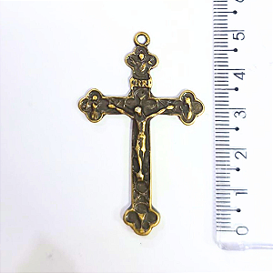 Pingente Cruz Fundição Cor-Ouro Velho Unidade Ref 2935