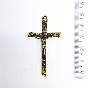 Pingente Cruz Fundição Cor-Ouro Velho Unidade Ref 2938