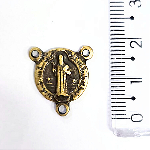 Entremeio para Terço Dupla Face Cor Ouro Velho Ref 2945