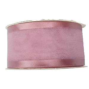Fita de Voal com Ourela Acetinada ZC 009 Progresso 38mm Cor 344- Rosê