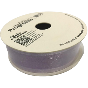 Fita de Voal com Ourela Acetinada ZC 005 Progresso 22mm Cor 245- Lilás