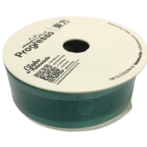 Fita de Voal com Ourela Acetinada ZC 005 Progresso 22mm Cor 2092- Verde Esmeralda