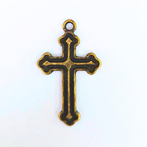 Pingente Cruz Fundição Cor-Ouro Velho Unidade Ref 2961