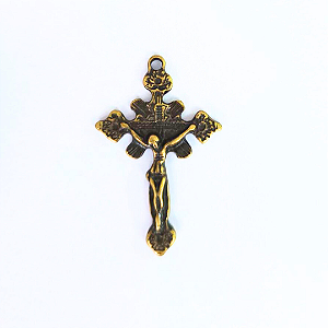 Pingente Cruz Fundição Cor-Ouro Velho Unidade Ref 2969