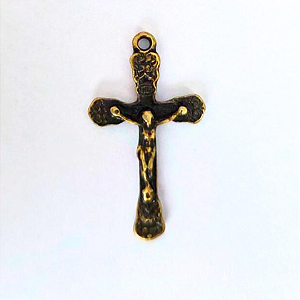 Pingente Cruz Fundição Cor-Ouro Velho Unidade Ref 2970
