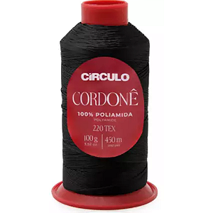 Fio Cordonê Círculo Cor 8990- Preto 100g 450mts