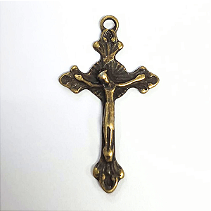 Pingente Cruz Fundição Cor-Ouro Velho Unidade Ref 2952