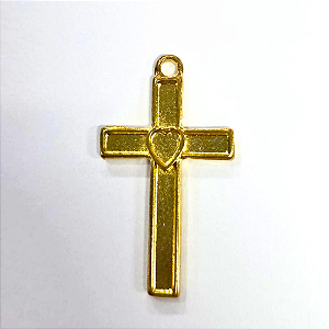 Pingente Cruz Fundição Cor-Dourado Unidade Ref 2937