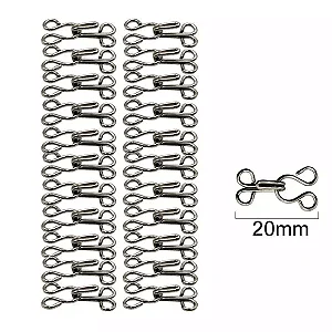Colchete Gancho n°4-20mm-c/ 24 Unidades-Cor-Niquel Ref.Ut.229