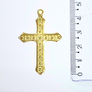 Pingente Cruz Fundição Cor-Dourado Unidade Ref 2954