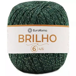 Barbante EuroRoma Brilho Ouro n°6 400g Cor -804 Verde Musgo