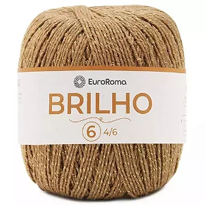 Barbante EuroRoma Brilho Ouro n°6 400g Cor -1110 Bege