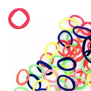 Elástico de Cabelo Xuxinha Sortidas Fluorescente c/ 100 unidades