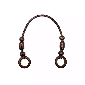 Kit 2 Alças de Bolsa Madeira Cor Marrom Café 46cm RO.151583