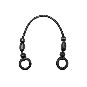 Kit 2 Alças de Bolsa Madeira Cor Preto 46cm RO.151583