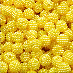 Perola Craquelada Passante 10mm Abs com 50g Cor 94-Amarelo Gema