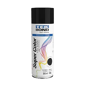 Tinta Spray Tekbond Super Color Preto Fosco 350ml