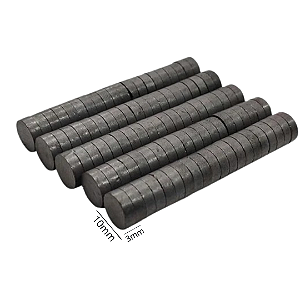 Imã 10x3 mm Cor Preto - 100 Unidades