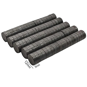 Imã 12x3mm Preto 100 Unidades