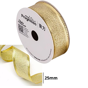 Fita Metalizada Progresso M014 25mm 10m Cor 203 Ouro