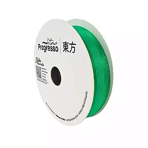 Fita de Voal com Borda Acetinada ZC 003 Progresso 15mm Cor 217 Verde Bandeira
