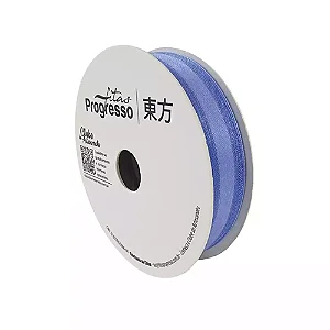 Fita de Voal com Bordas Acetinada ZC 003 Progresso 15mm Cor 2085 Azul Ceu