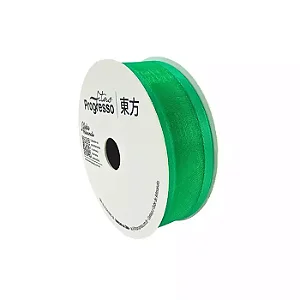 Fita de Voal com Bordas Acetinada ZC 005 Progresso 22mm Cor 217 Verde Bandeira
