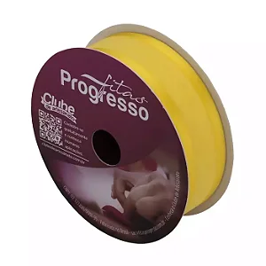 Fita de Voal com Bordas Acetinada ZC 005 Progresso 22mm Cor 763 Amarelo Gema