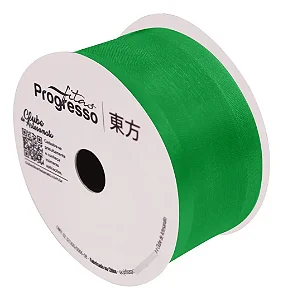 Fita de Voal com Bordas Acetinada ZC 009 Progresso 38mm Cor 217 Verde Bandeira