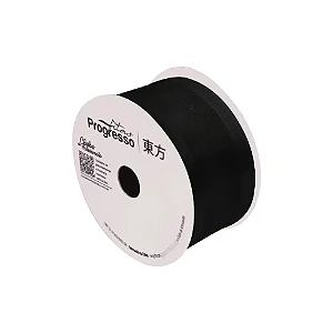 Fita de Voal com Bordas Acetinada ZC 009 Progresso 38mm Cor 219 Preto