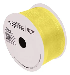 Fita de Voal com Bordas Acetinada ZC 009 Progresso 38mm Cor 763 Amarelo Gema