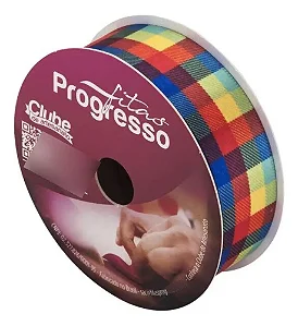 Fita De Cetim Xadrez Progresso N°5 22mm 10m - ECF005 Cor 127