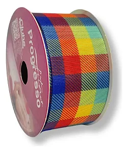 Fita Gorgurão Xadrez Progresso EGP009 38 mm Cor 274