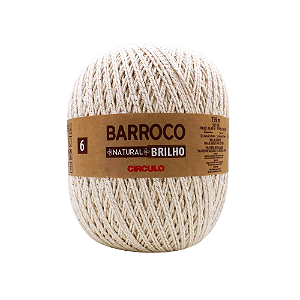 Barbante Barroco Natural Brilho Prata nº6 700g Prata