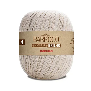 Barbante Barroco Natural Brilho Prata N.4 700g