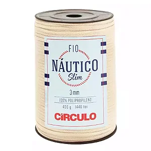 Fio Náutico Slim 3 mm Circulo 400g Cor-1074 Creme