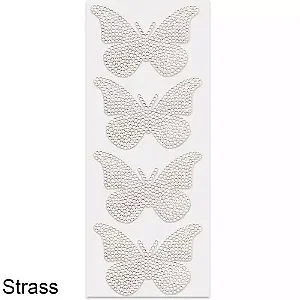 Cartela Adesiva Borboleta Strass