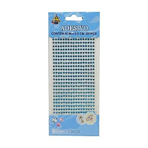 Cartela Adesiva Strass 391 Pçs 4mm Cor Azul