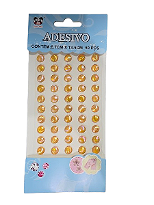 Cartela Adesiva Concha Plástica 50pçs Cor Dourado Irisada