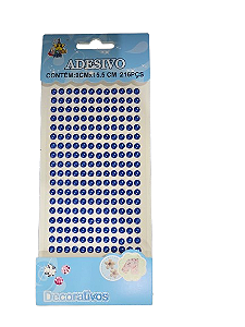 Cartela Adesiva Pérola Azul Royal 216Pçs 6mm