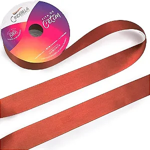 Fita de Cetim Cinderela N.03 15mm com 50mts Cor 154 Telha